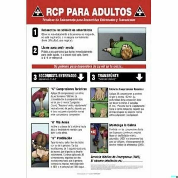 Accuform SAFETY POSTERS ADULT CPR 20 in x 14 in SHMFSD607VS